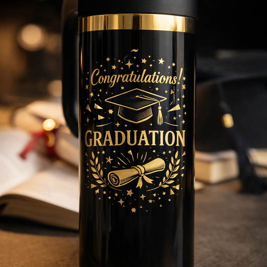 A Graduation 20oz Gold Skinny Tumbler | Class of 2026 Gift, Graduation Keepsake Cup
